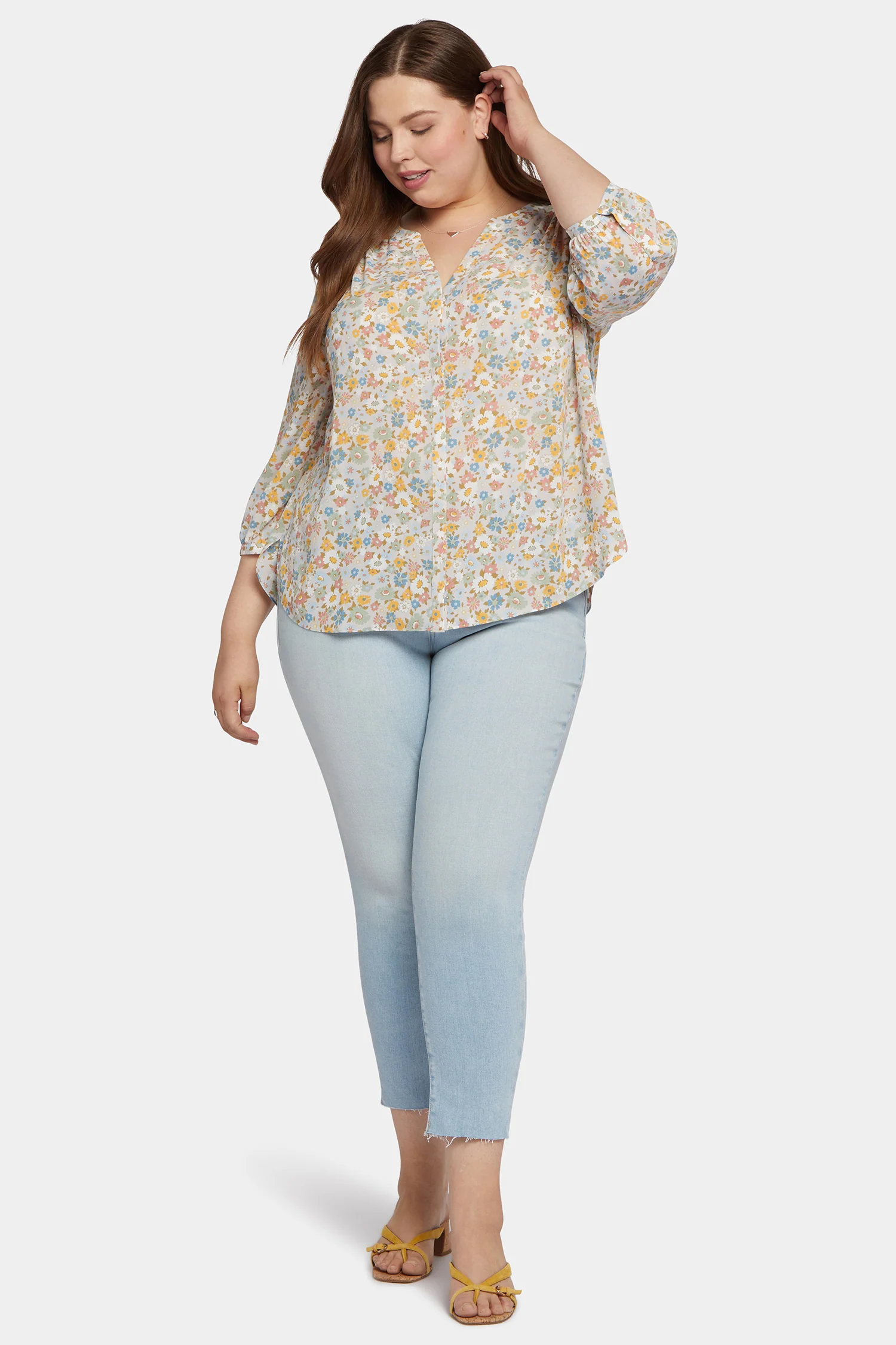 Pintuck Blouse In Plus Size - Angelonia - Image 5