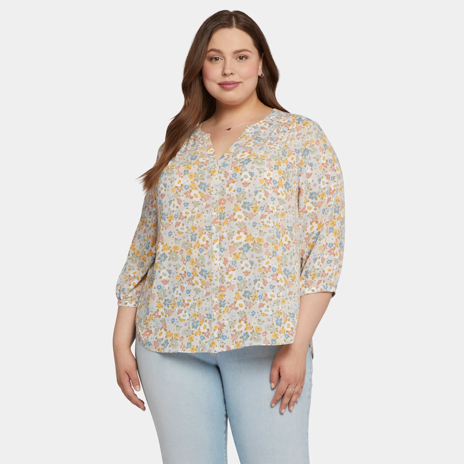Pintuck Blouse In Plus Size - Angelonia - Image 7