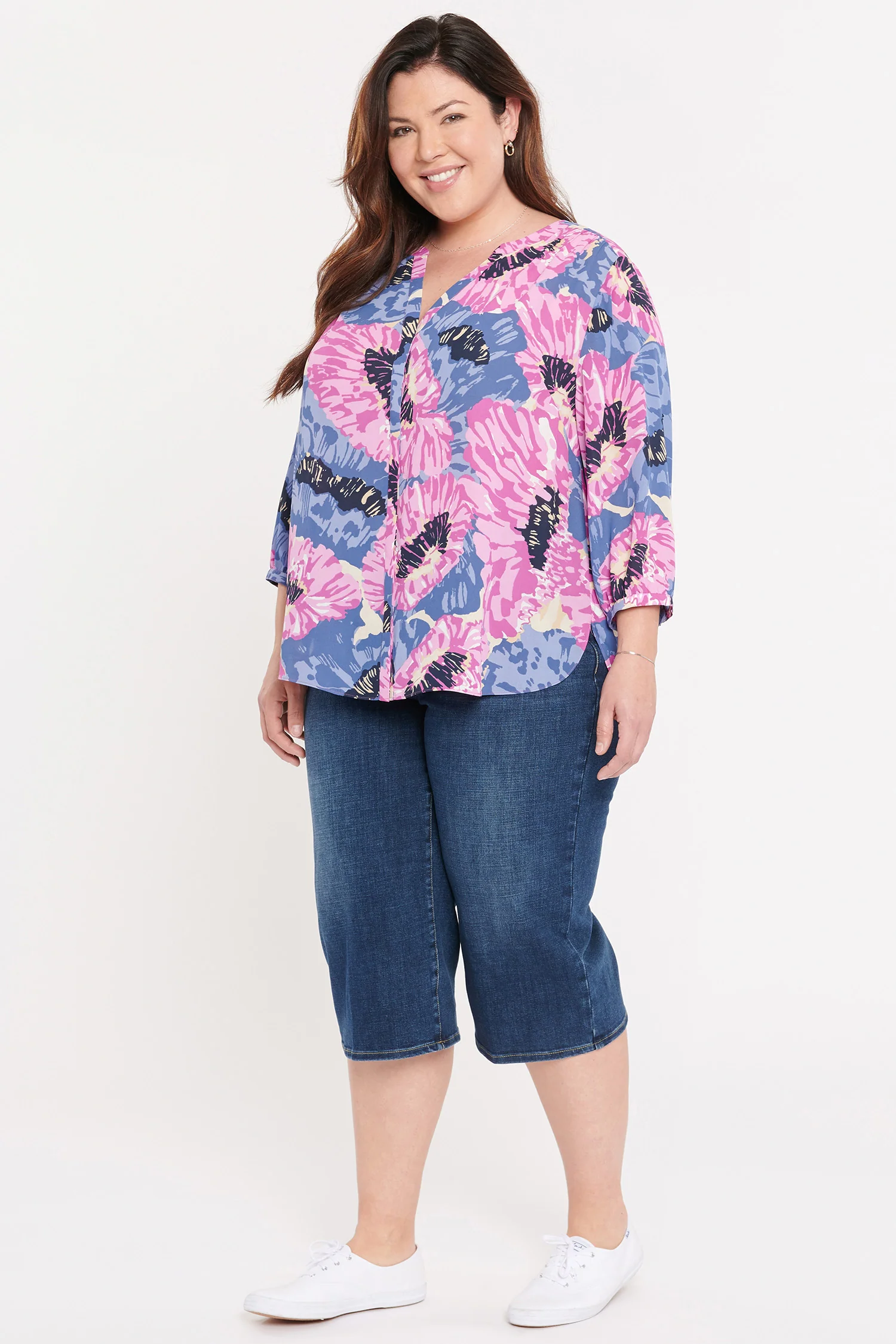 Pintuck Blouse In Plus Size - Cadiz - Image 3