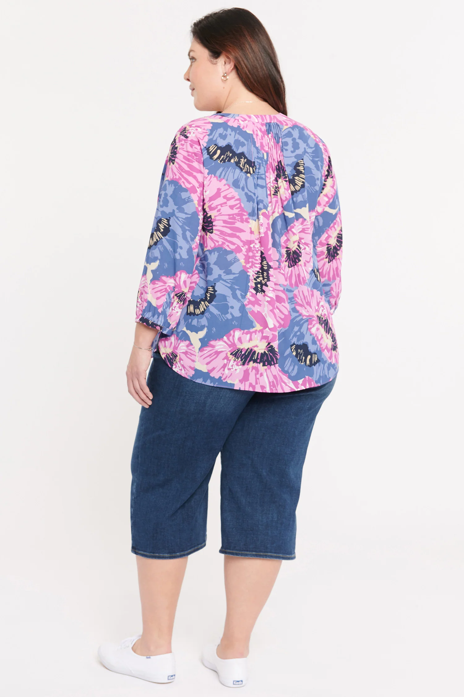 Pintuck Blouse In Plus Size - Cadiz - Image 5
