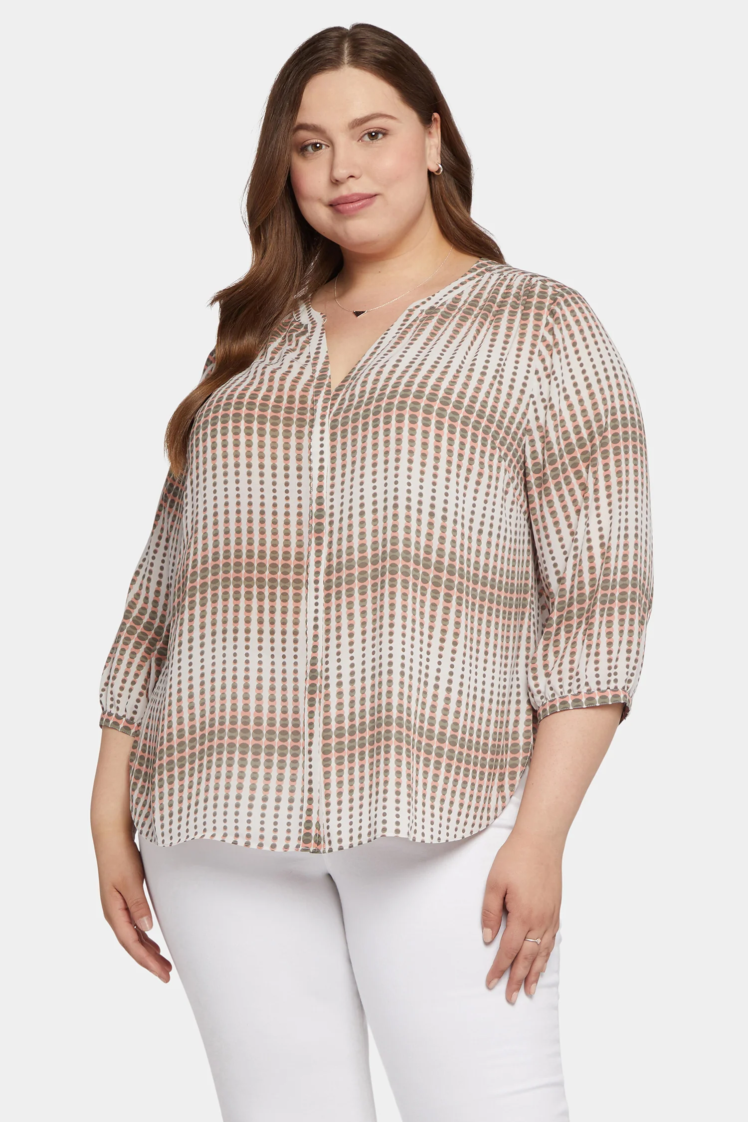 Pintuck Blouse In Plus Size - Desert Oracle - Image 4