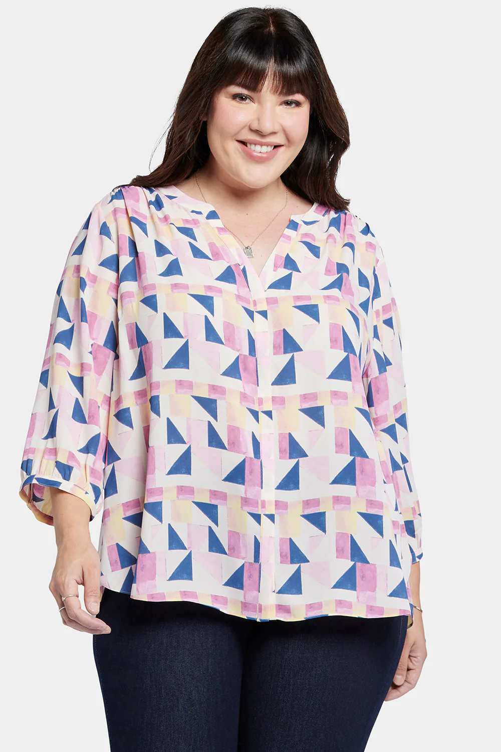 Pintuck Blouse In Plus Size - Marquette - Image 4