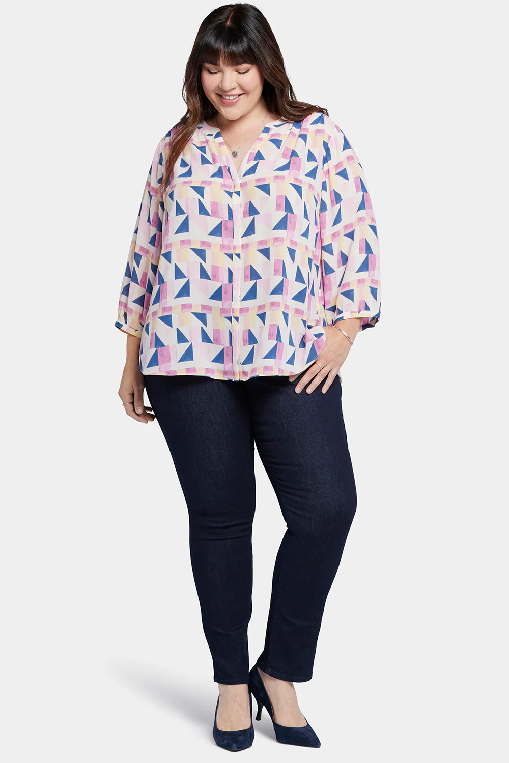Pintuck Blouse In Plus Size - Marquette - Image 5