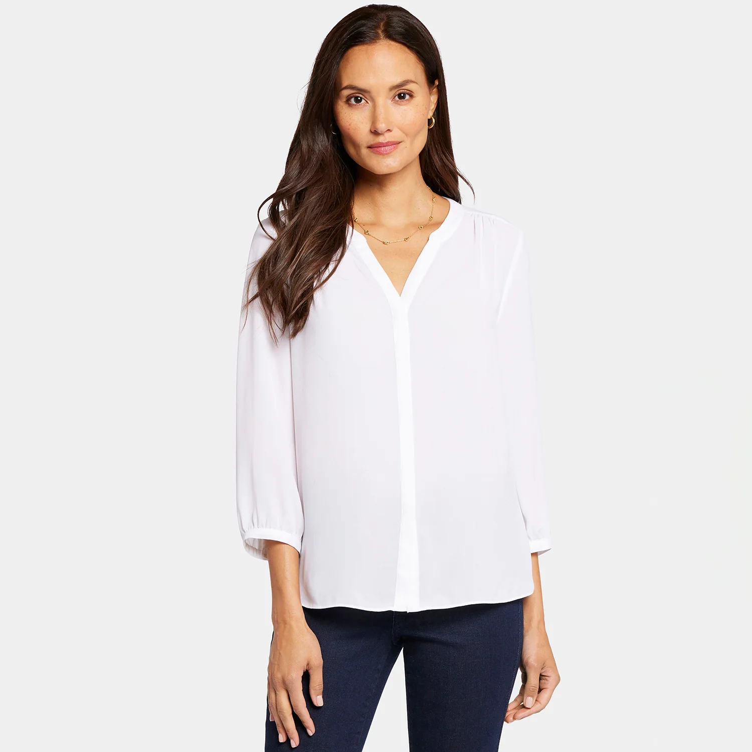 Pintuck Blouse - Optic White - Image 8