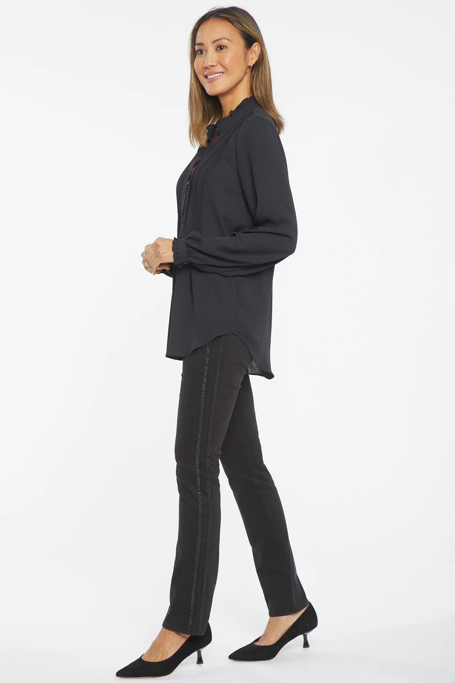 Pleated Front Tunic - Black - Image 3