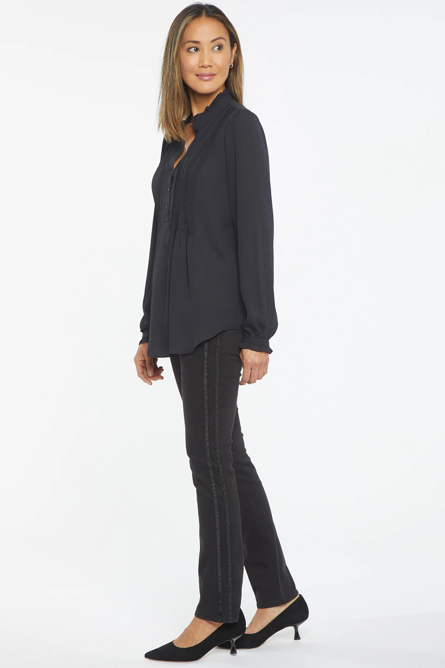 Pleated Front Tunic - Black - Image 5