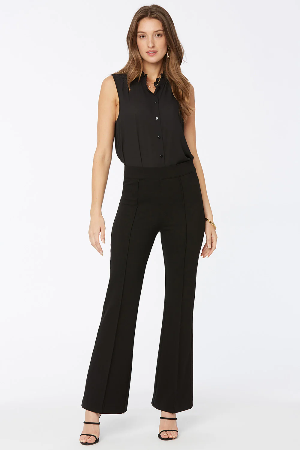 Pull-On Flared Pants - Black - Image 4