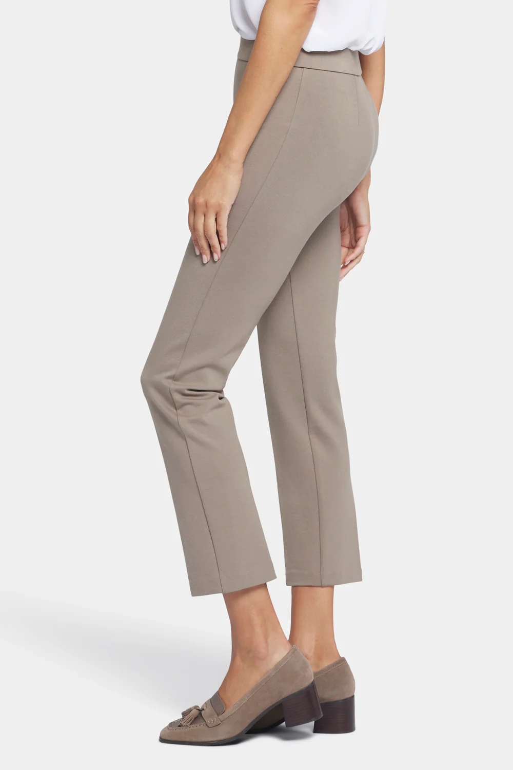 Pull-On Straight Ankle Trouser Pants - Saddlewood - Image 3
