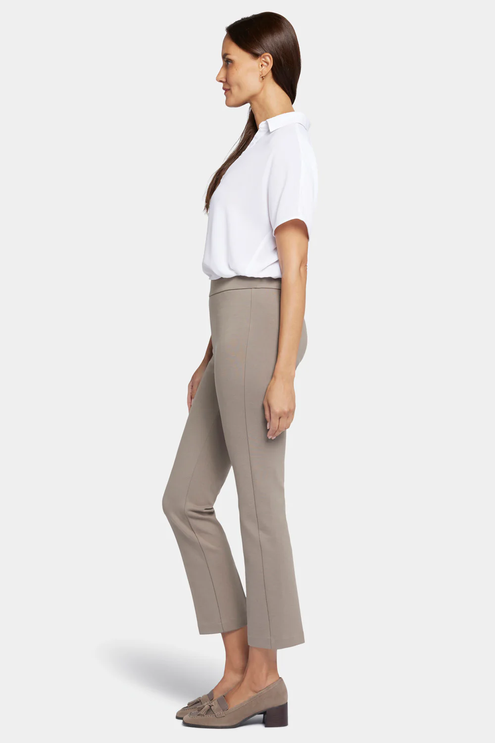 Pull-On Straight Ankle Trouser Pants - Saddlewood - Image 5