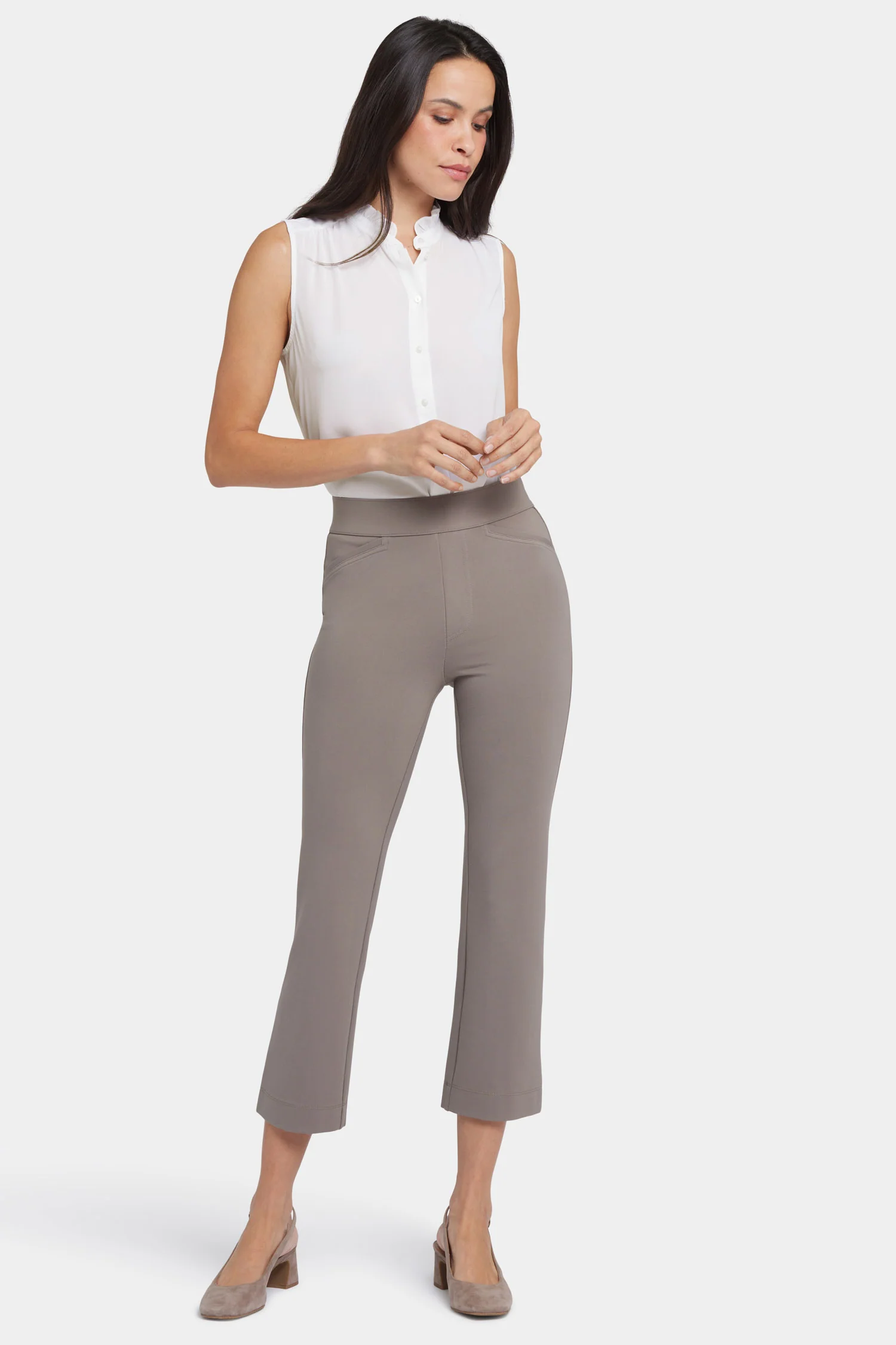 Pull-On Straight Crop Pants - Saddlewood - Image 4