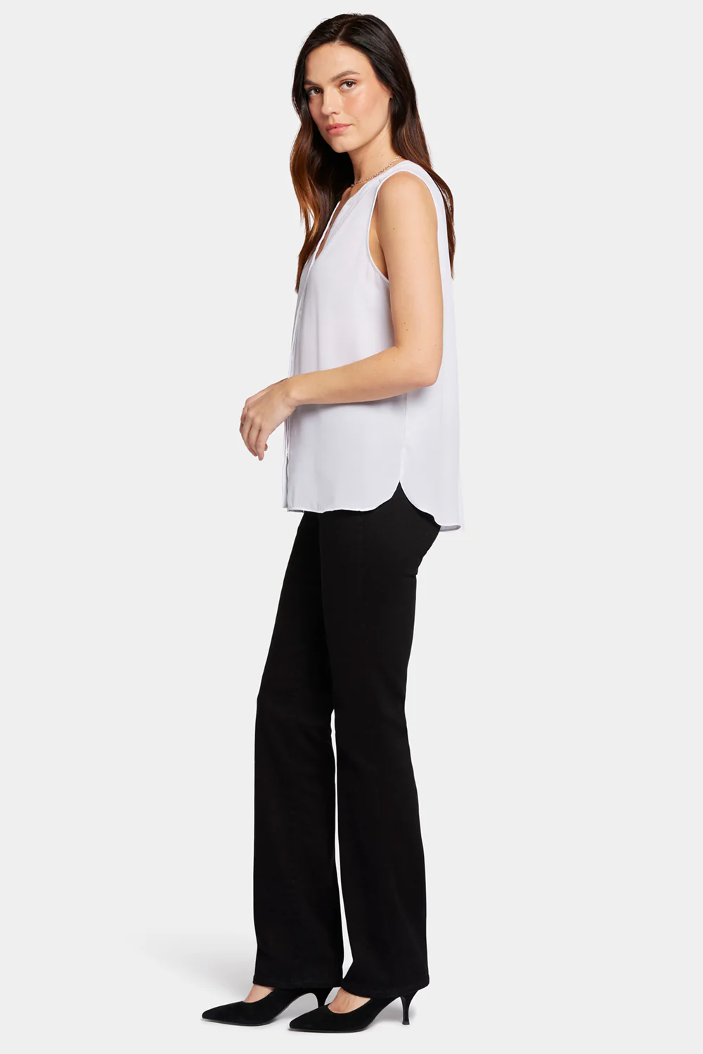 Sleeveless Pintuck Blouse - Optic White - Image 3