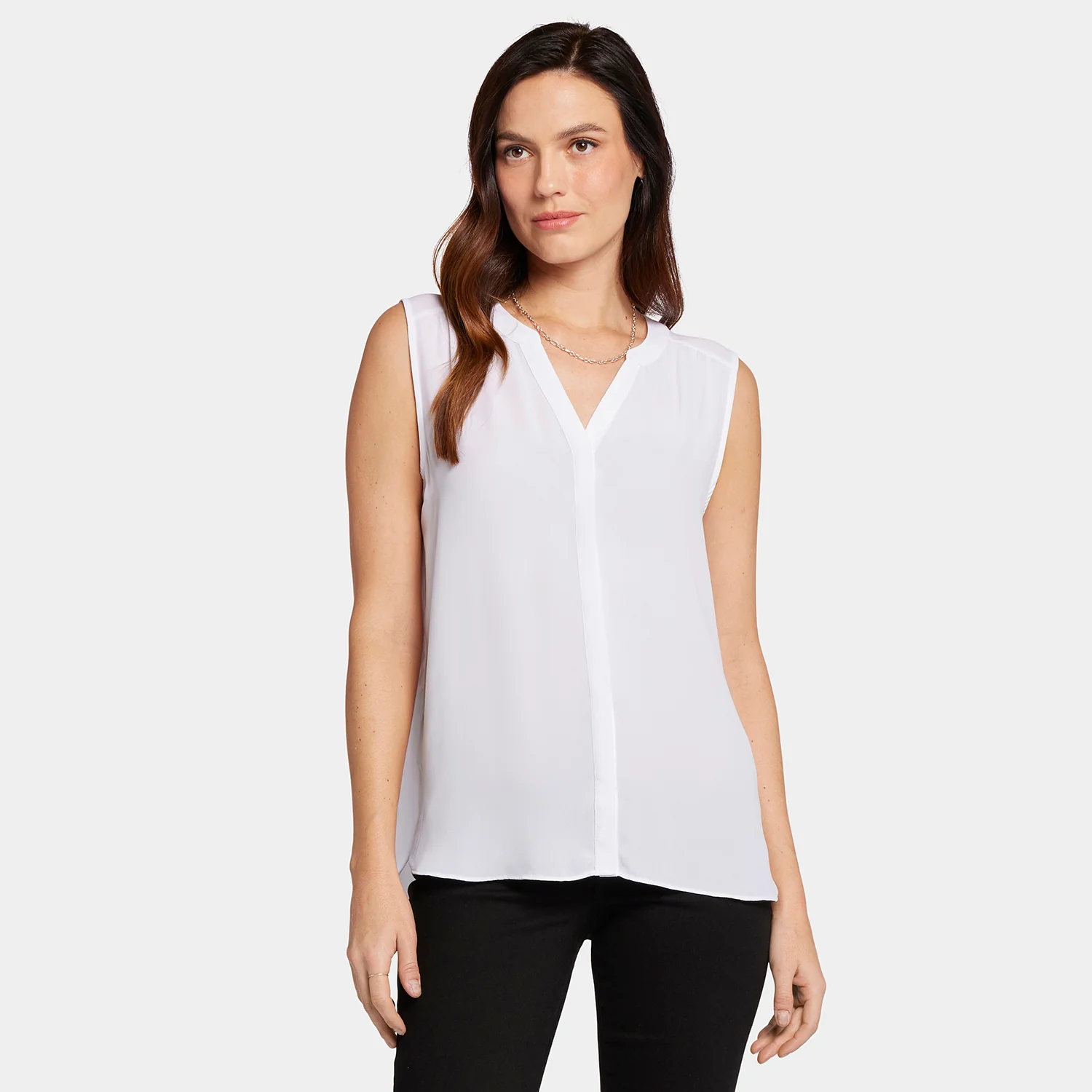 Sleeveless Pintuck Blouse - Optic White - Image 7