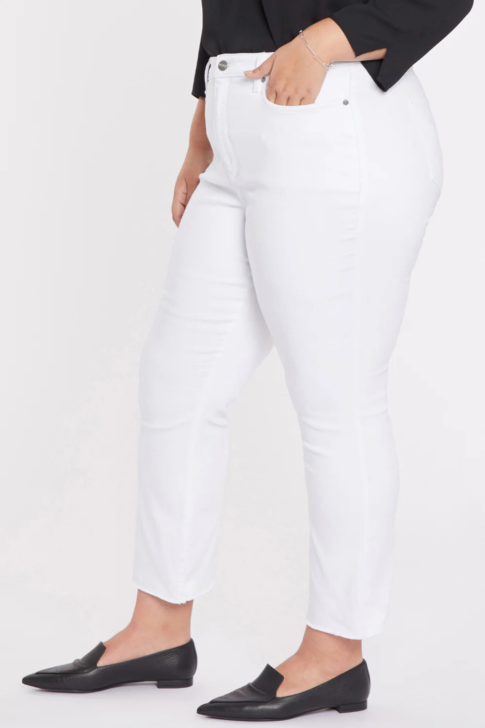 Slim Bootcut Ankle Jeans In Plus Size - Optic White - Image 3