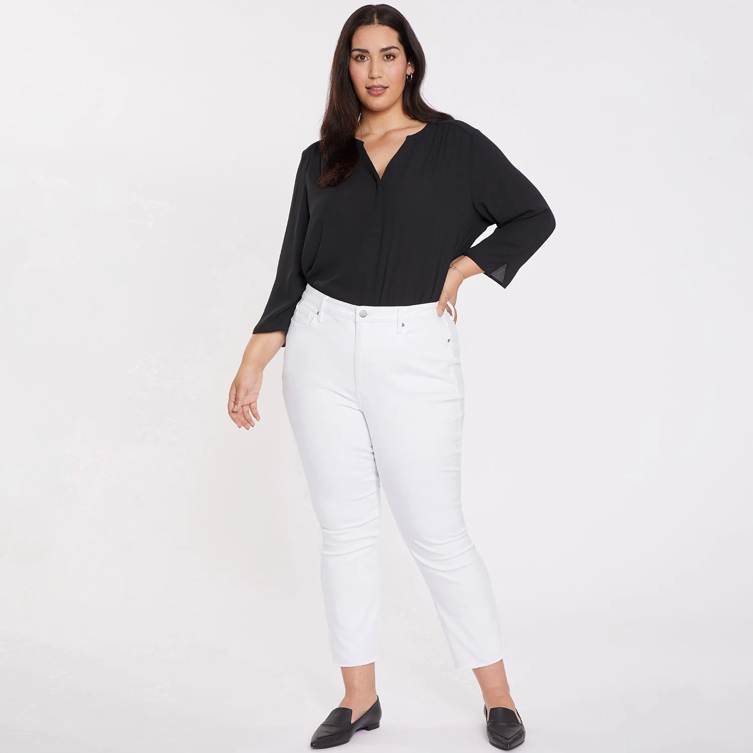 Slim Bootcut Ankle Jeans In Plus Size - Optic White - Image 7
