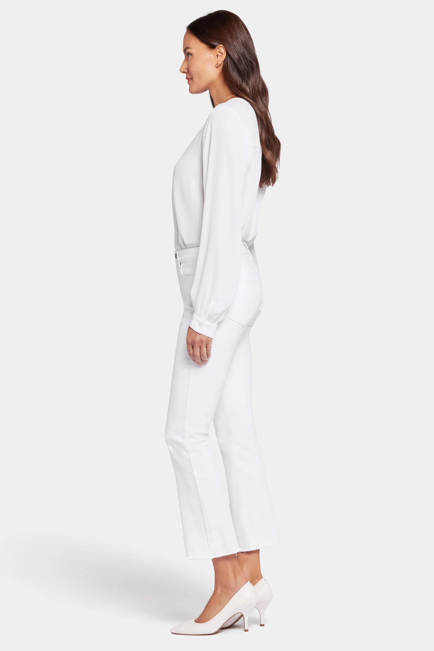 Slim Bootcut Ankle Jeans - Optic White - Image 5