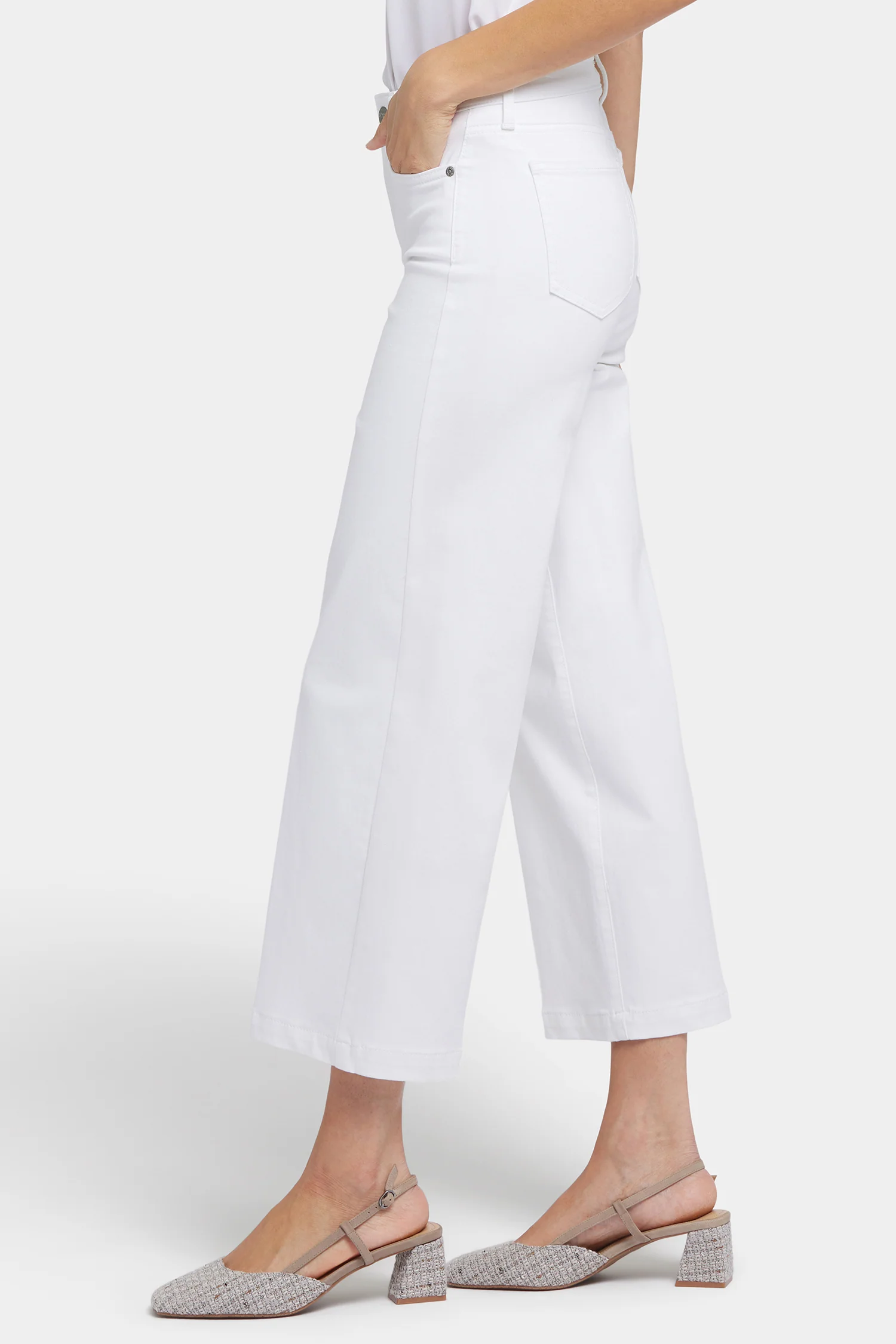 Teresa Wide Leg Ankle Jeans - Optic White - Image 3