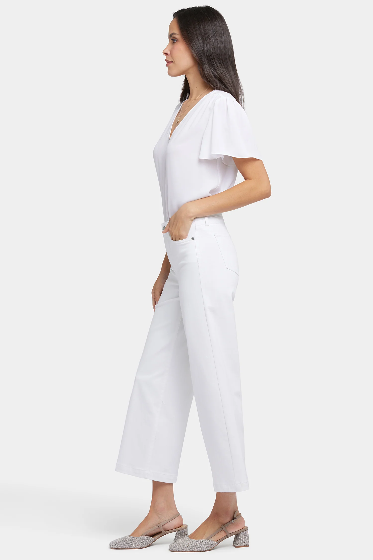 Teresa Wide Leg Ankle Jeans - Optic White - Image 5